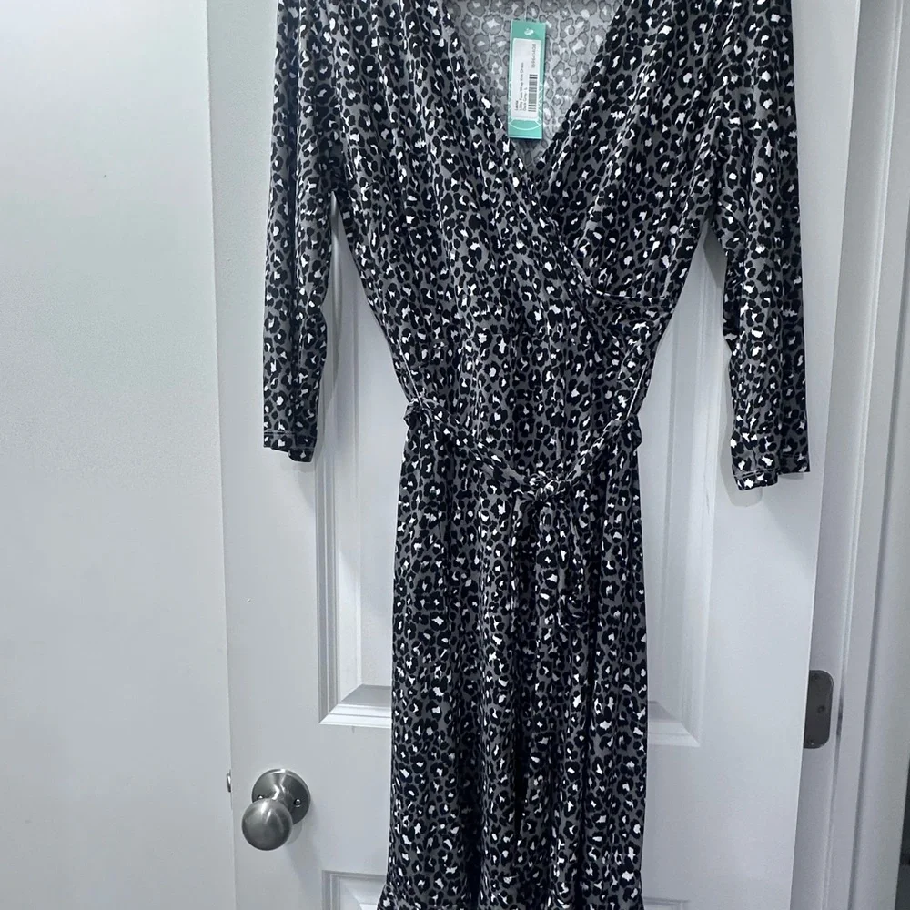 NWT Leota Black White and Grey Animal Print Dress from Stitch Fix - Picture 3 of 9